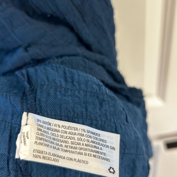 Knox Rose Short Sleeve Textured Babydoll Tiered Dress in Dark Blue, Medium - Picture 6 of 6